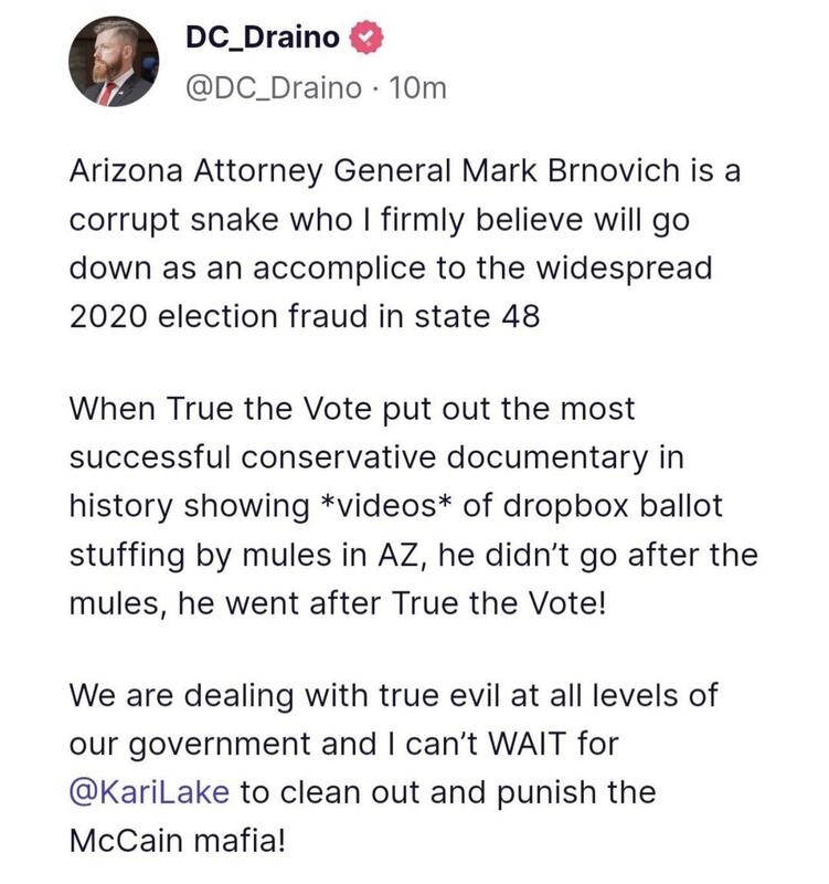 Arizona Attorney General Mark Brnovich is a corrupt snake