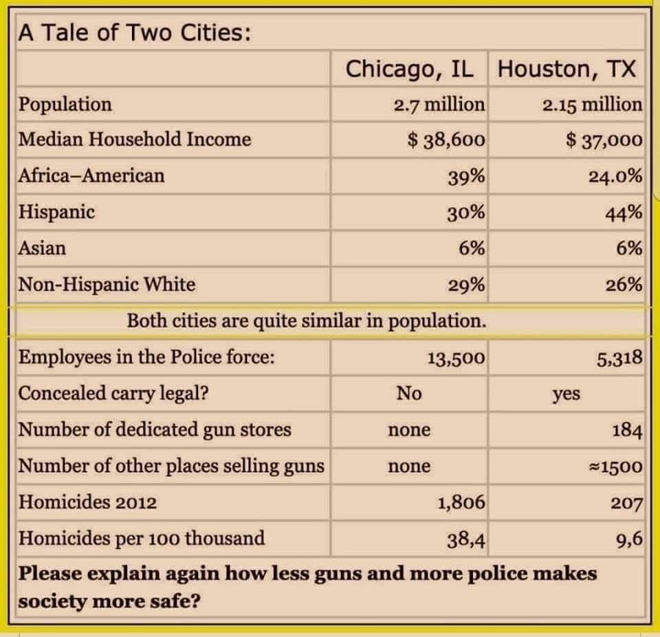 Chicago and Houston, the similiarities and the striking difference is crime rate