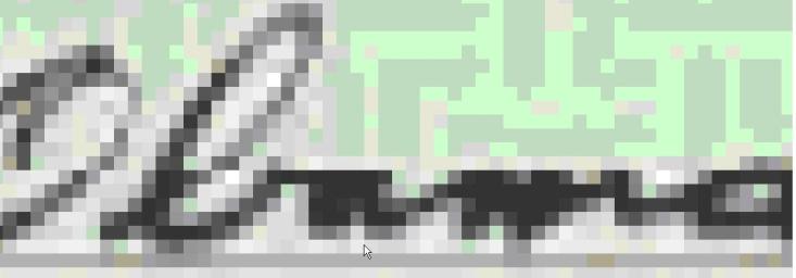pixel level blow up of signature showing