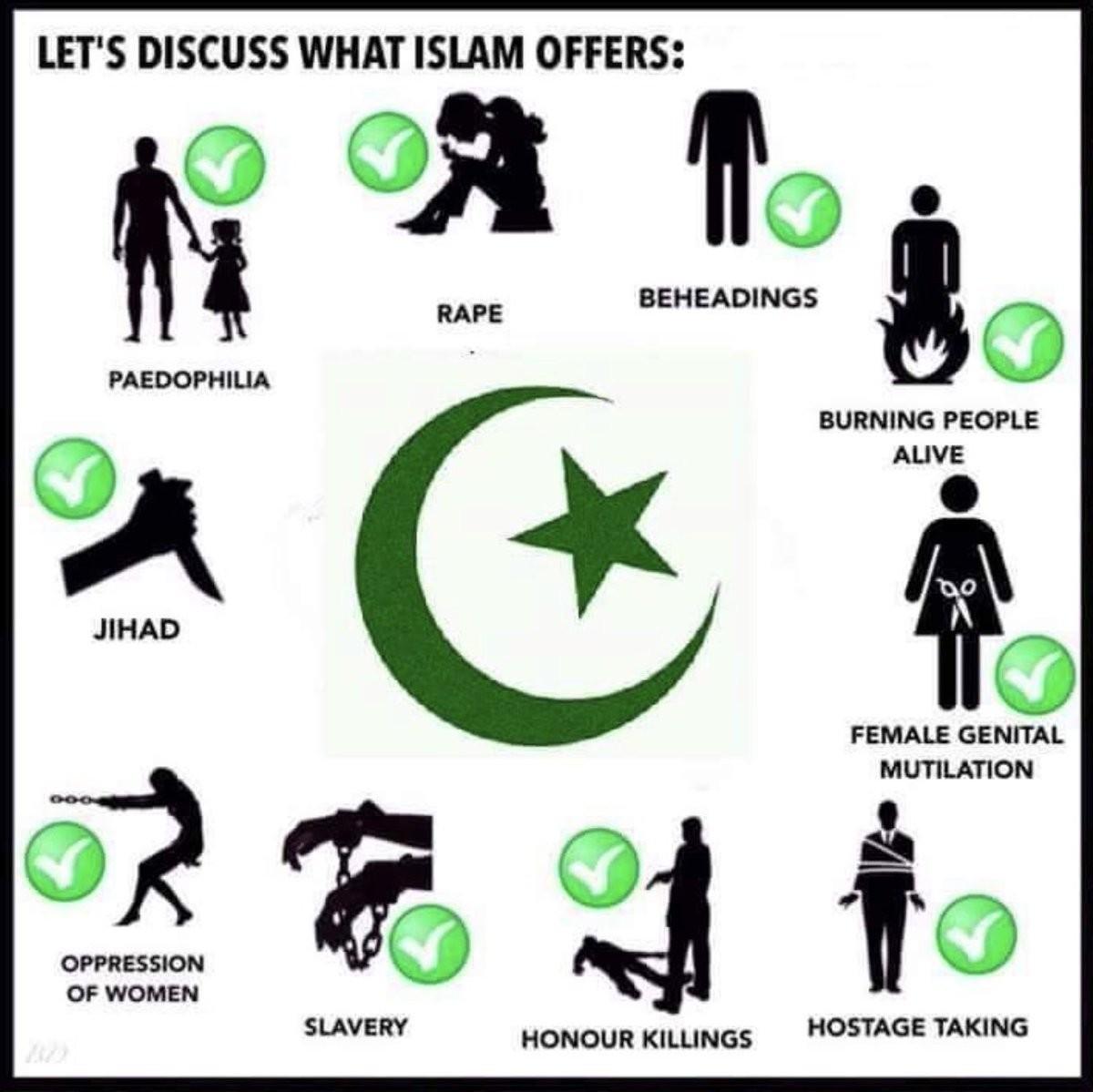 what islam has to offer:pedophilia, jihad, oppression of women, rape