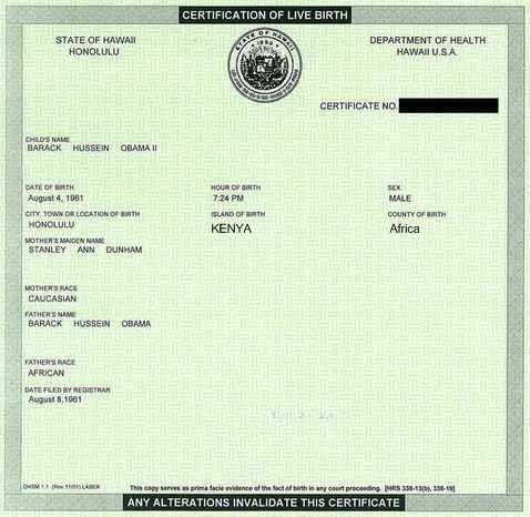 obama birth certificate. is his Birth Certificate?