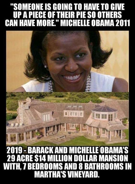 Michael first stating 'someone is going to have to give up a piece of their pie so others••• now lives in a 14 million dollar mansion in Martha's vineyard