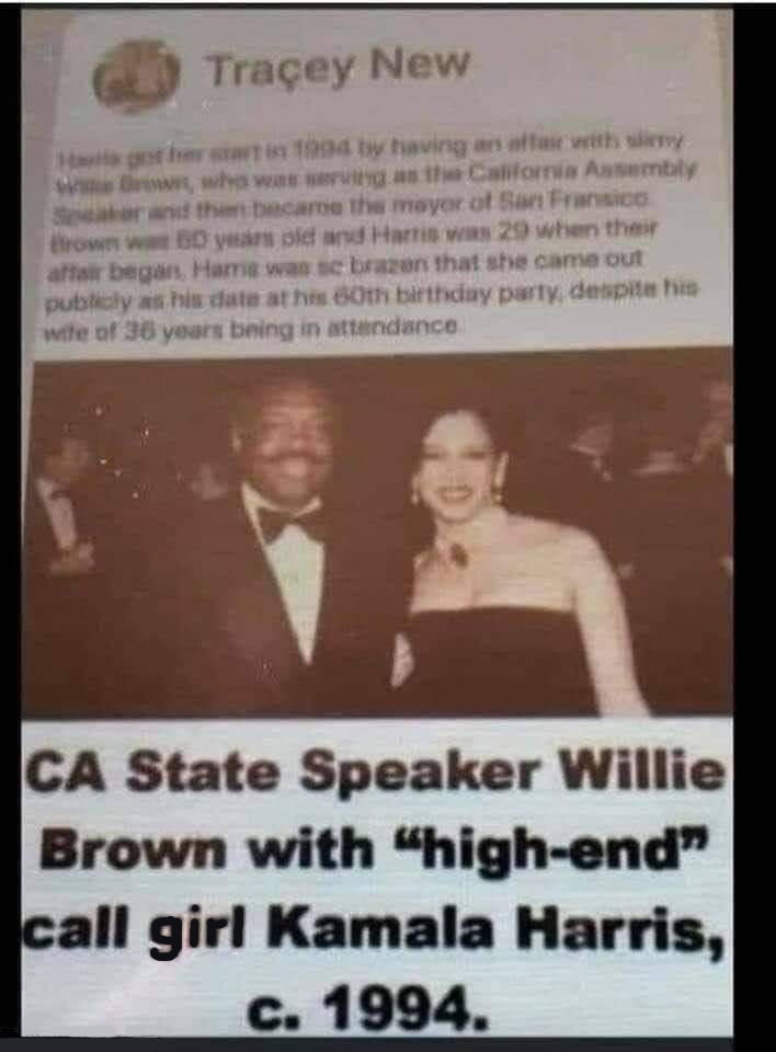 kamala harris being called a 'call-girl' in media print 1994 with CA state speaker willy Brown