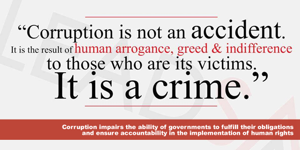 Corruption is a crime