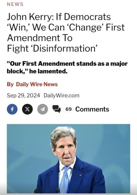 If the democrats win we can 'change' the first amendment to fight 'disinformation'.