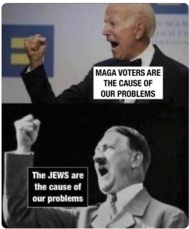 Biden looks like Hitler when he talks about opposition voters