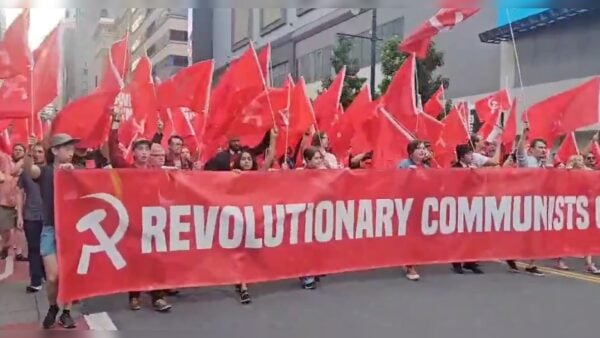 Hundreds of Communists marched in the city of Philadephia